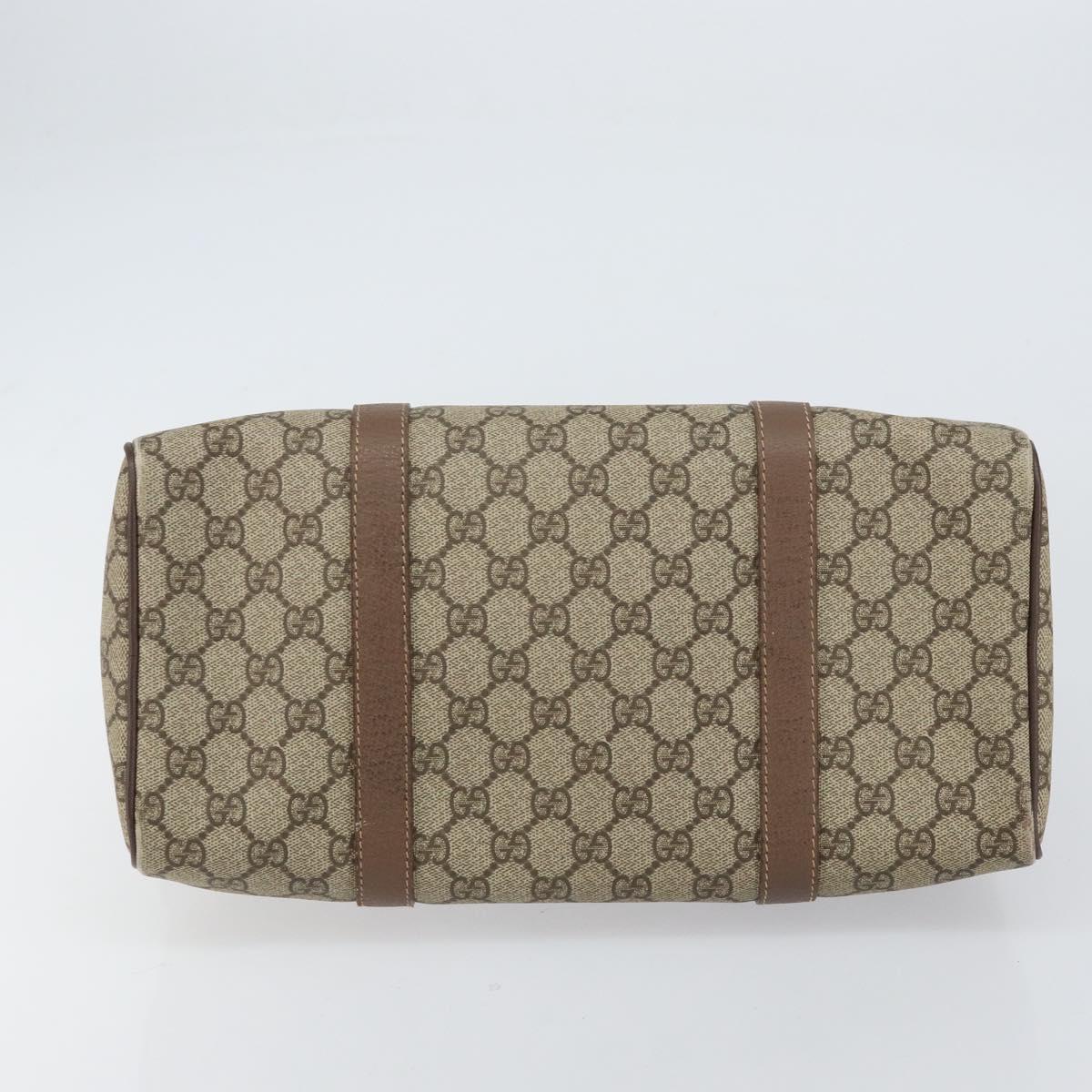 GUCCI GG Supreme Boston Bag PVC Beige Gold 001 39 6842 4023 Auth 155596