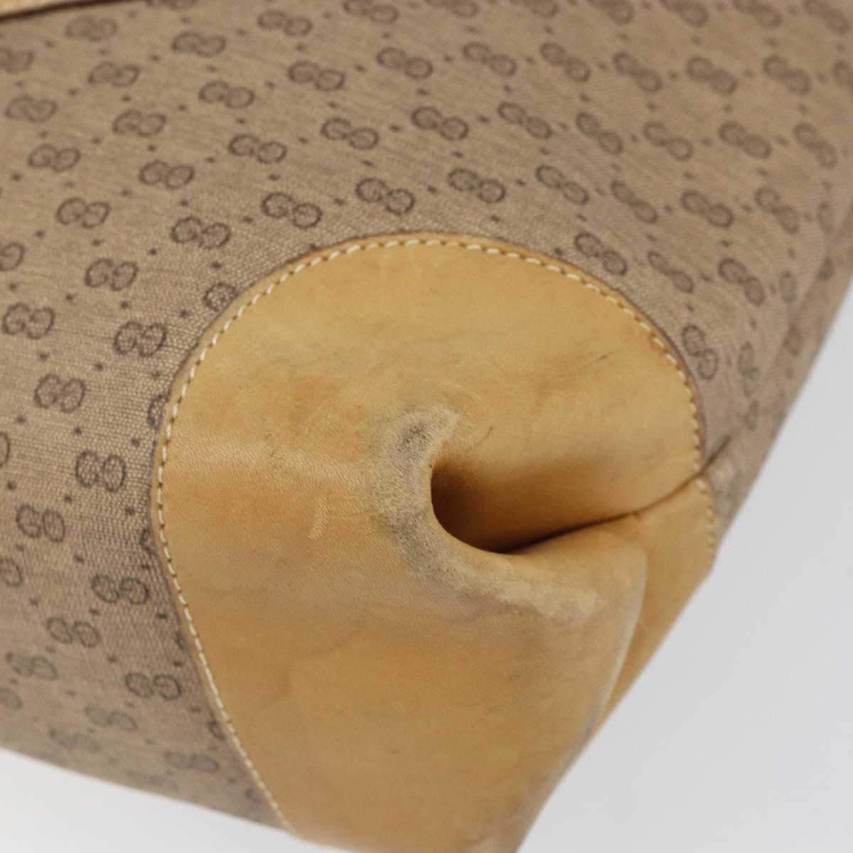 GUCCI Micro GG Supreme Web Sherry Line Tote Bag PVC Beige Red Auth 155601