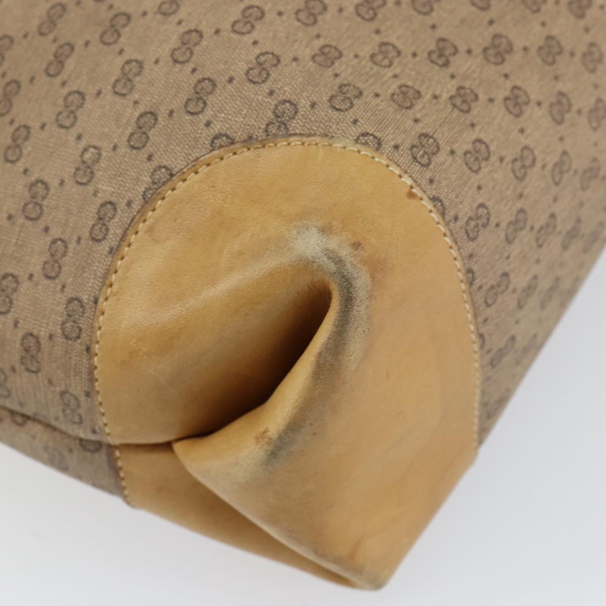 GUCCI Micro GG Supreme Web Sherry Line Tote Bag PVC Beige Red Auth 155601