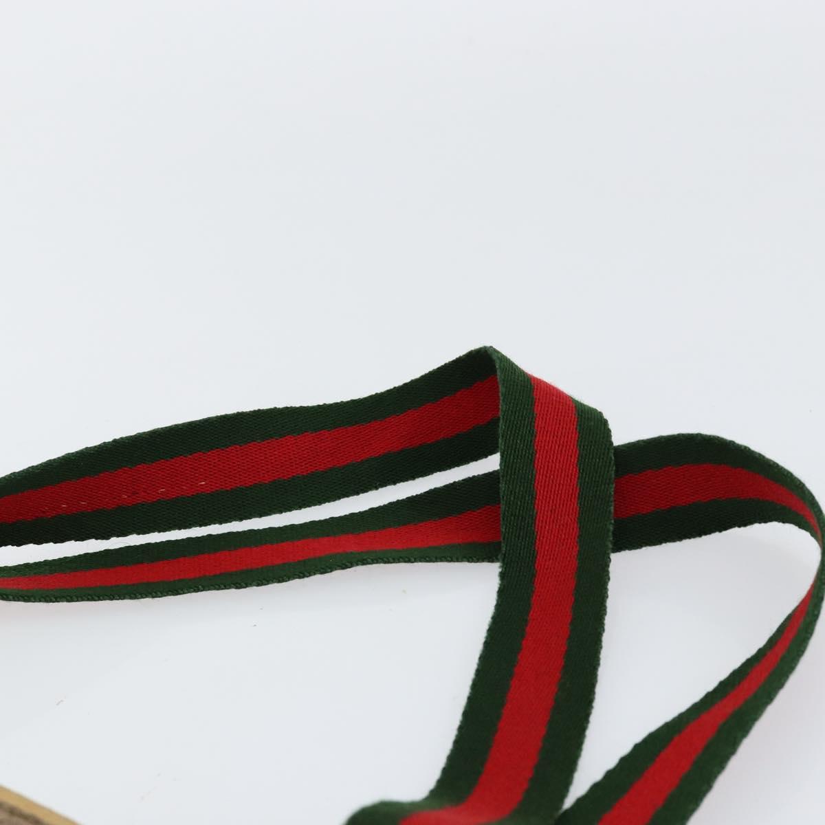 GUCCI Micro GG Supreme Web Sherry Line Tote Bag PVC Beige Red Auth 155601