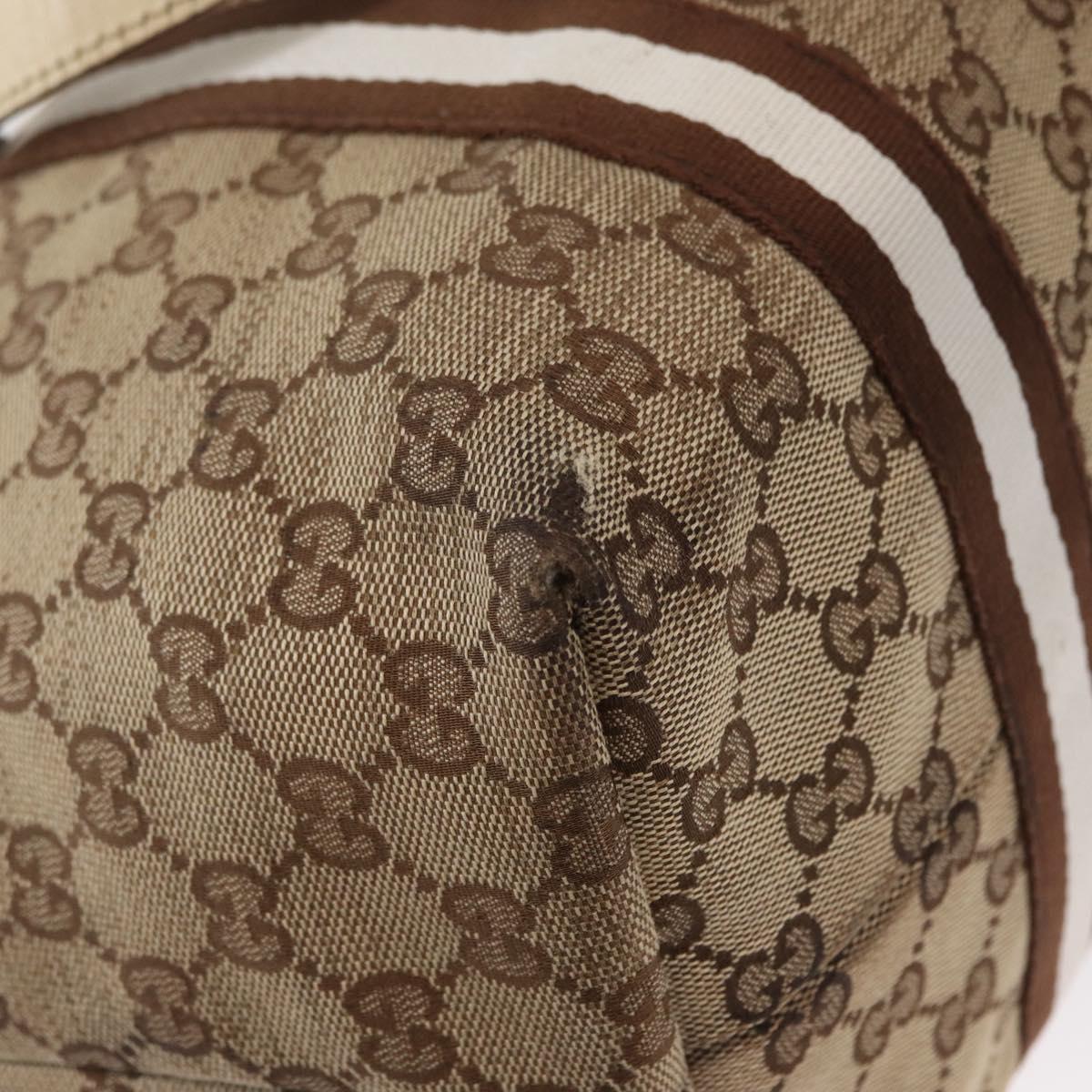 GUCCI GG Canvas Sherry Line Hand Bag Beige Gold 139260 Auth 155602