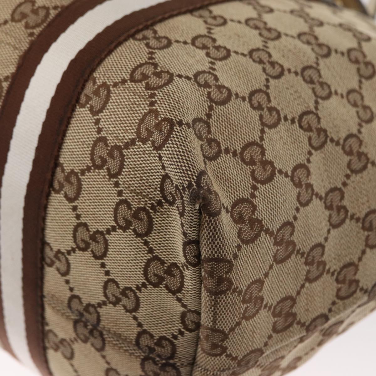 GUCCI GG Canvas Sherry Line Hand Bag Beige Gold 139260 Auth 155602