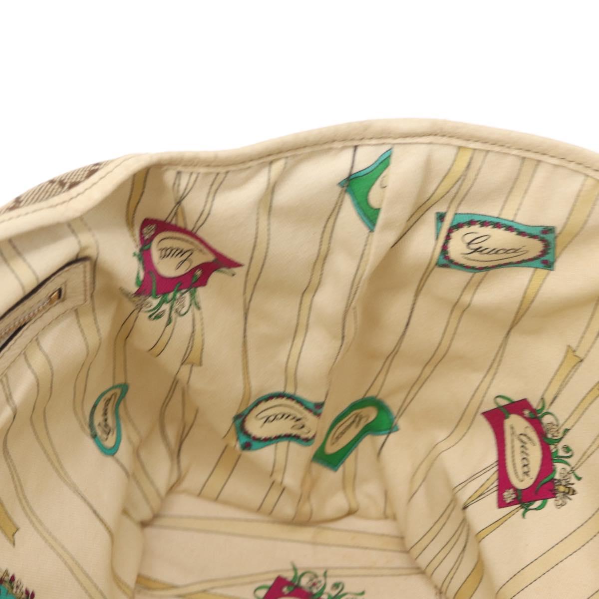 GUCCI GG Canvas Sherry Line Hand Bag Beige Gold 139260 Auth 155602