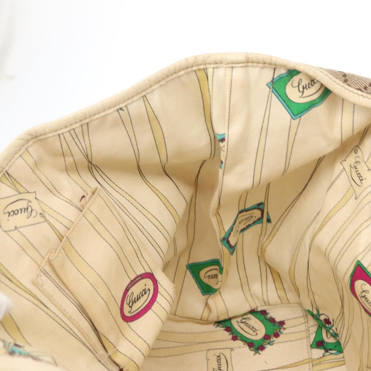 GUCCI GG Canvas Sherry Line Hand Bag Beige Gold 139260 Auth 155602