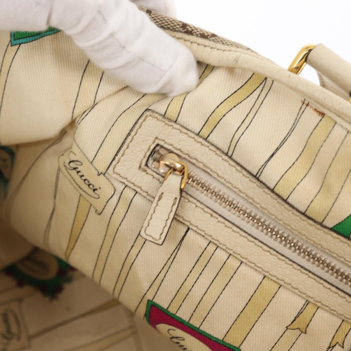 GUCCI GG Canvas Sherry Line Hand Bag Beige Gold 139260 Auth 155602