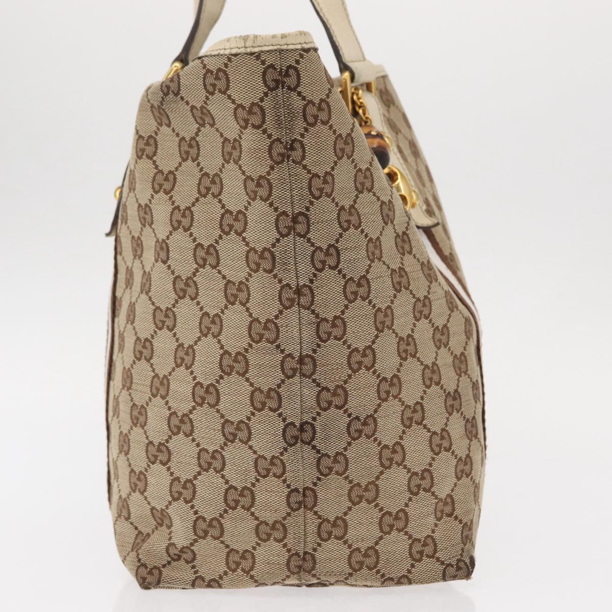 GUCCI GG Canvas Sherry Line Hand Bag Beige Gold 139260 Auth 155602