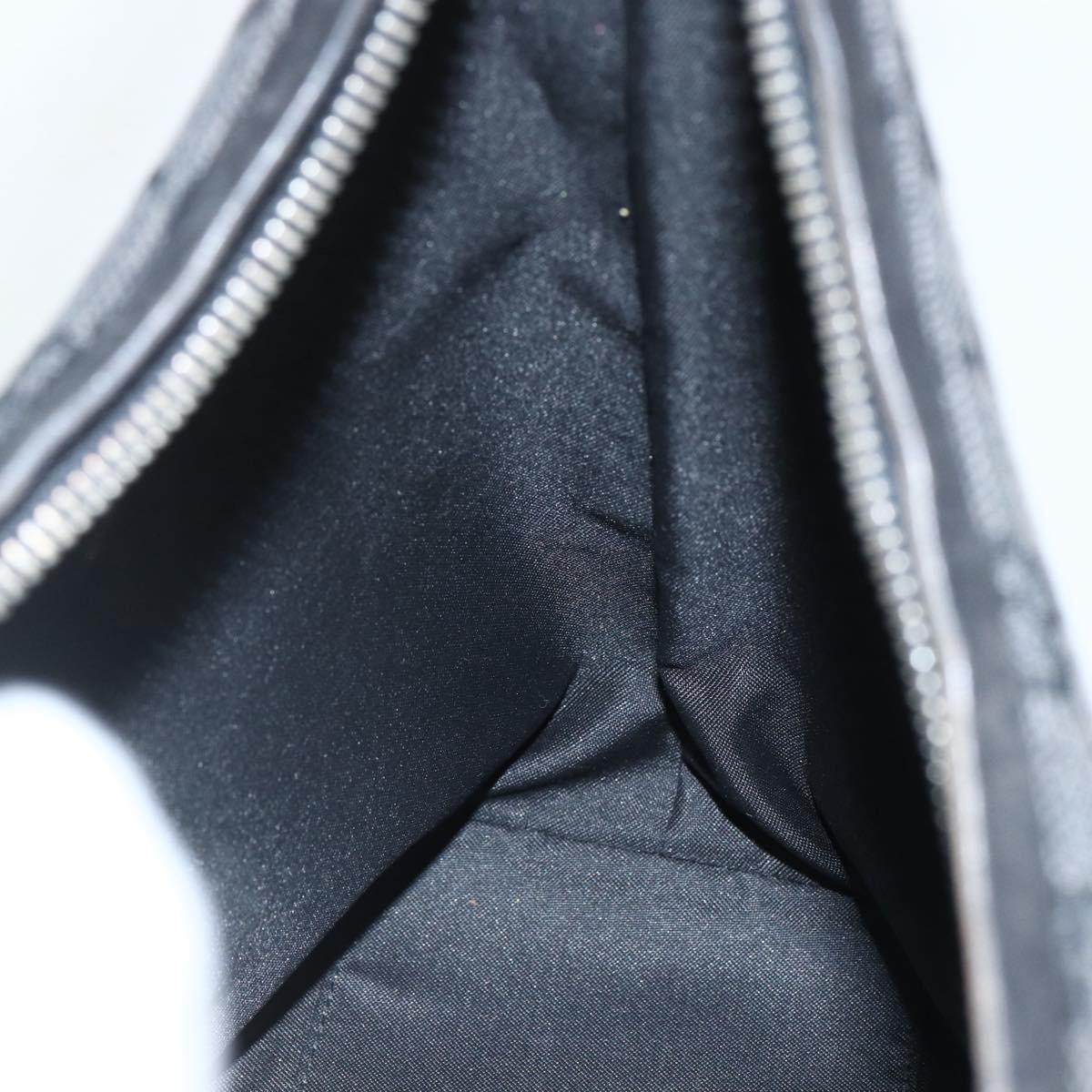 GUCCI GG Canvas Shoulder Bag Black Silver 000 0602 Auth 155604