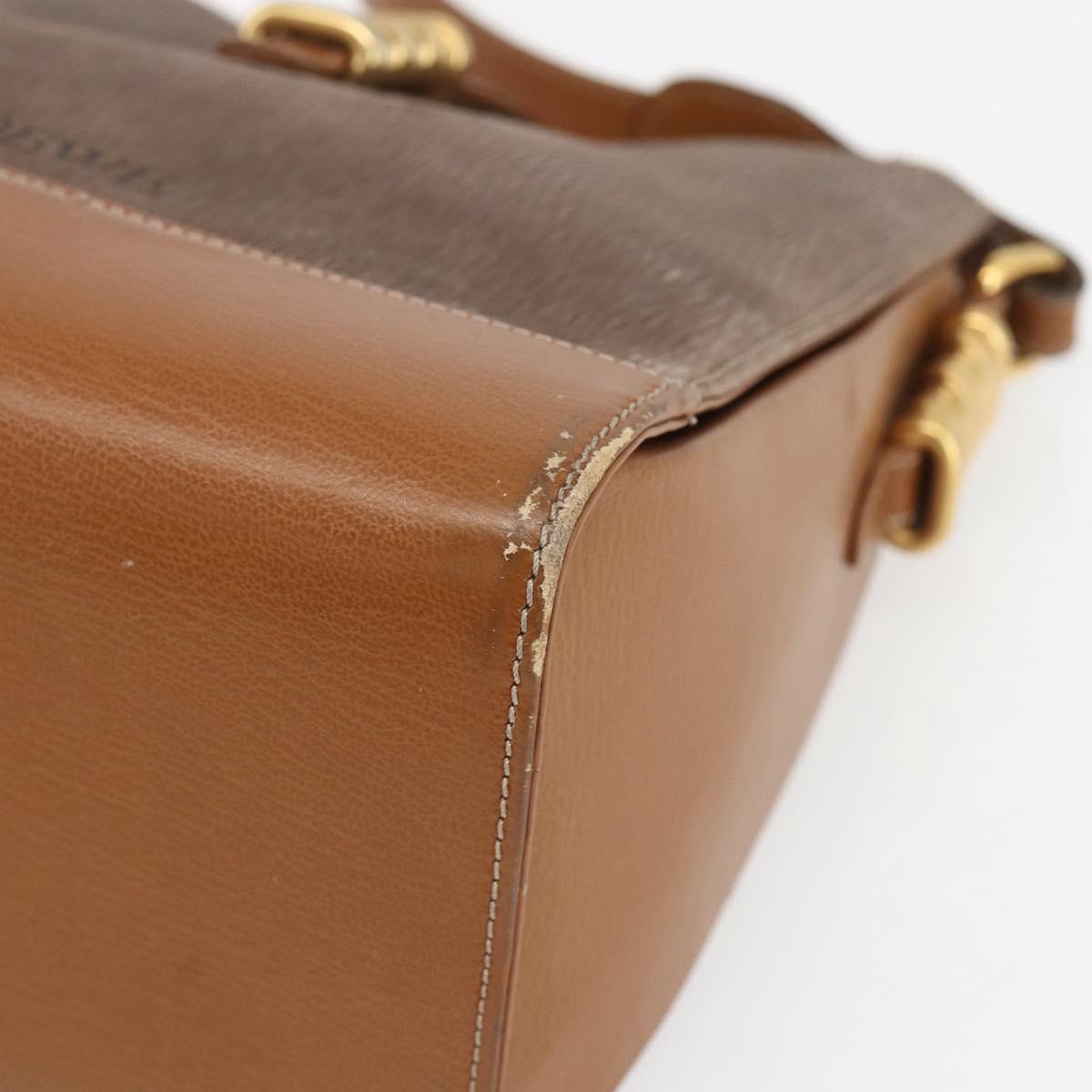LOEWE Velazquez Shoulder Bag Leather Brown Gold Auth 155607