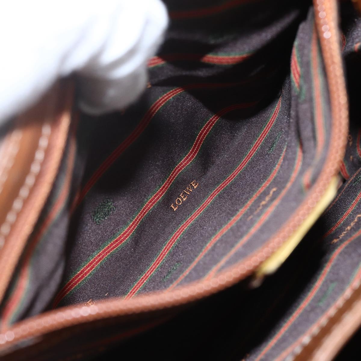 LOEWE Velazquez Shoulder Bag Leather Brown Gold Auth 155607