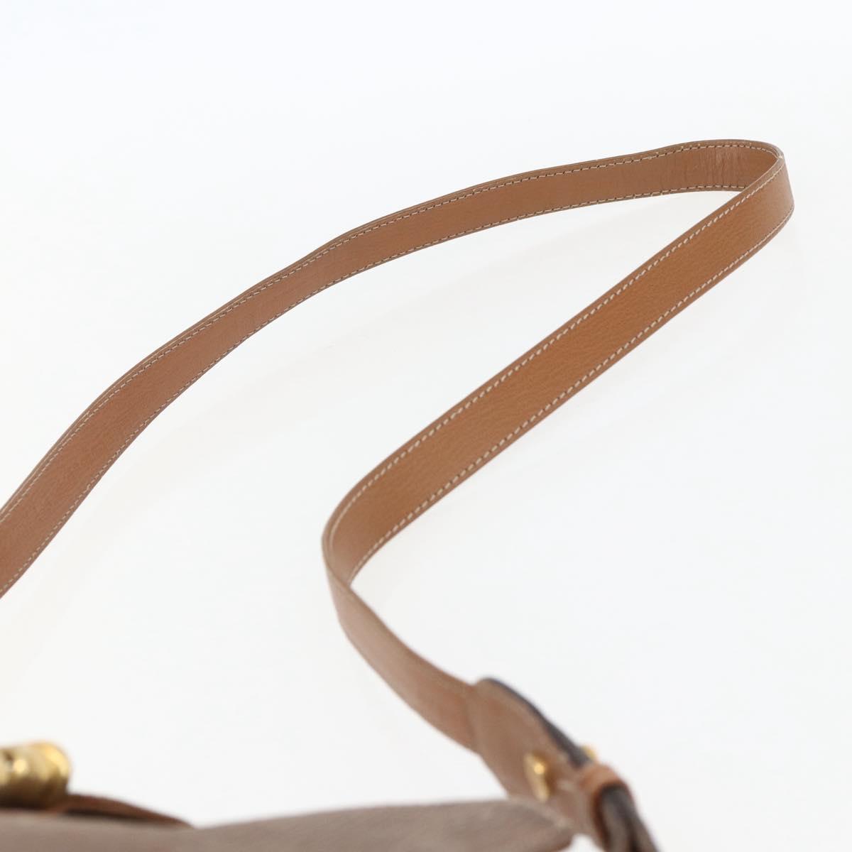 LOEWE Velazquez Shoulder Bag Leather Brown Gold Auth 155607
