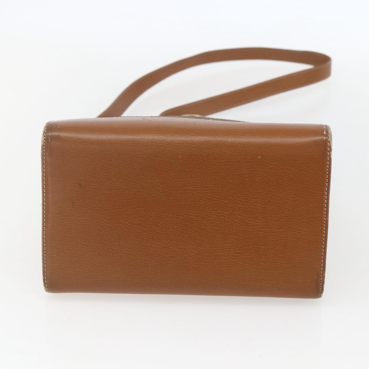 LOEWE Velazquez Shoulder Bag Leather Brown Gold Auth 155607