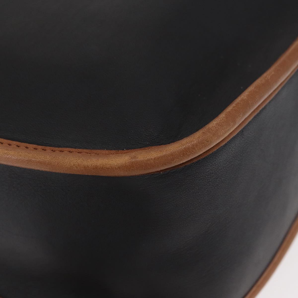 Coach Shoulder Bag Leather Black Gold Auth 155609