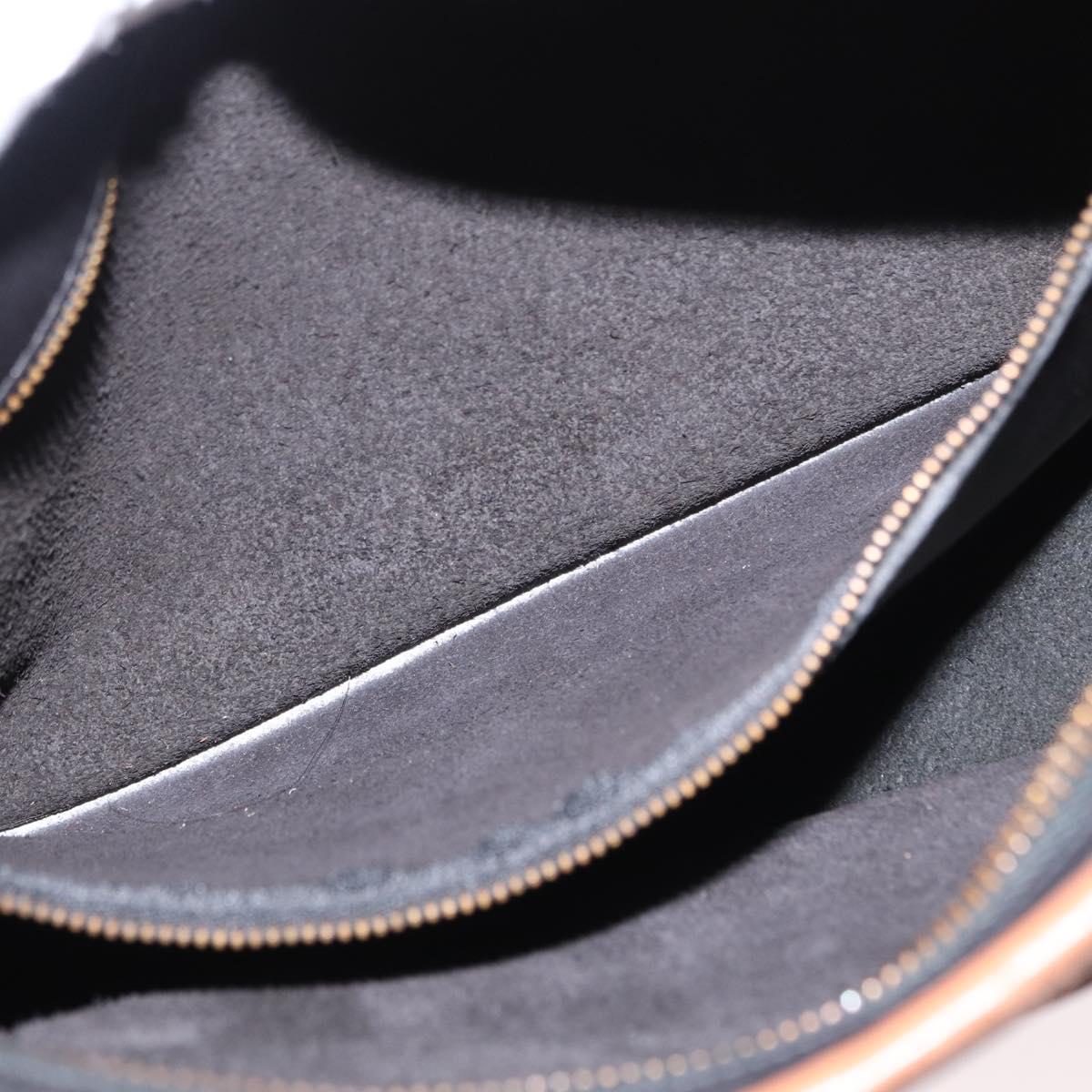 Coach Shoulder Bag Leather Black Gold Auth 155609