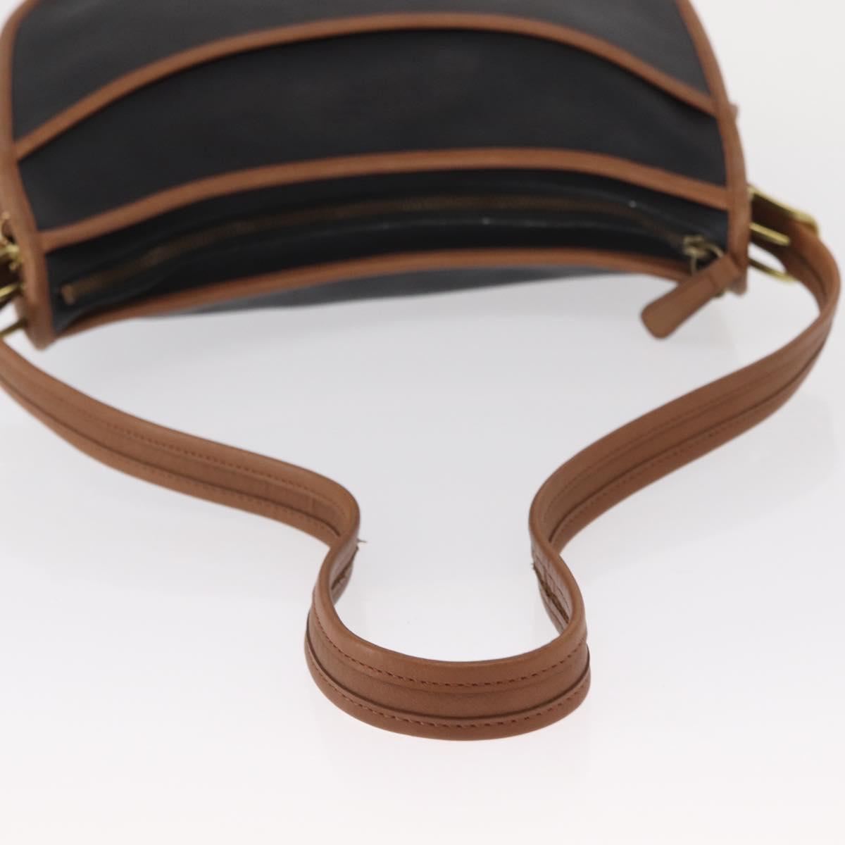 Coach Shoulder Bag Leather Black Gold Auth 155609