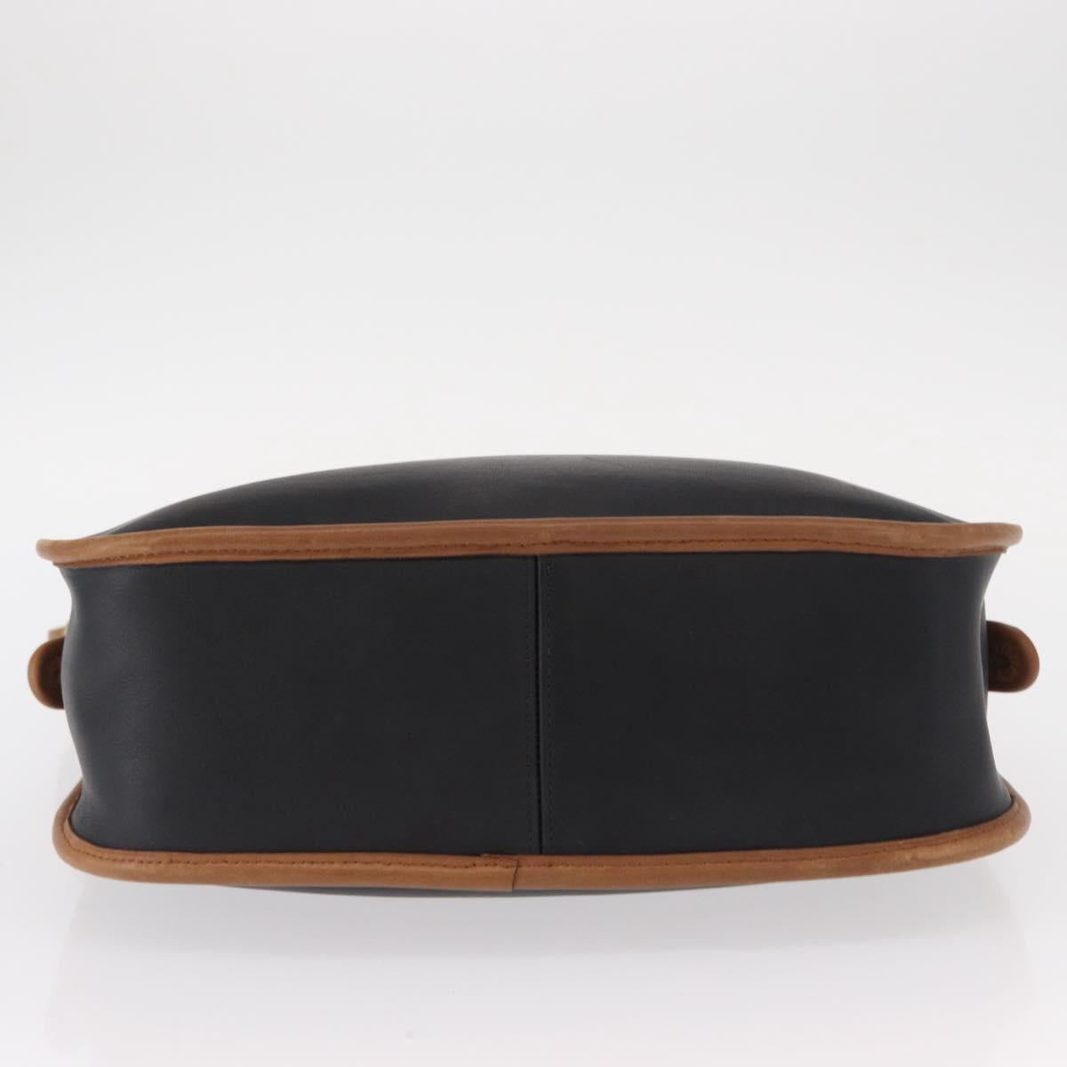 Coach Shoulder Bag Leather Black Gold Auth 155609