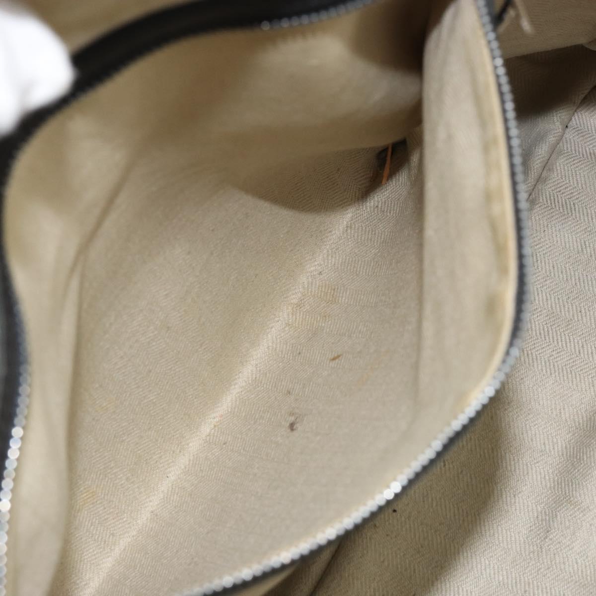 LOEWE Anagram Hand Bag Leather Black Silver Auth 155610