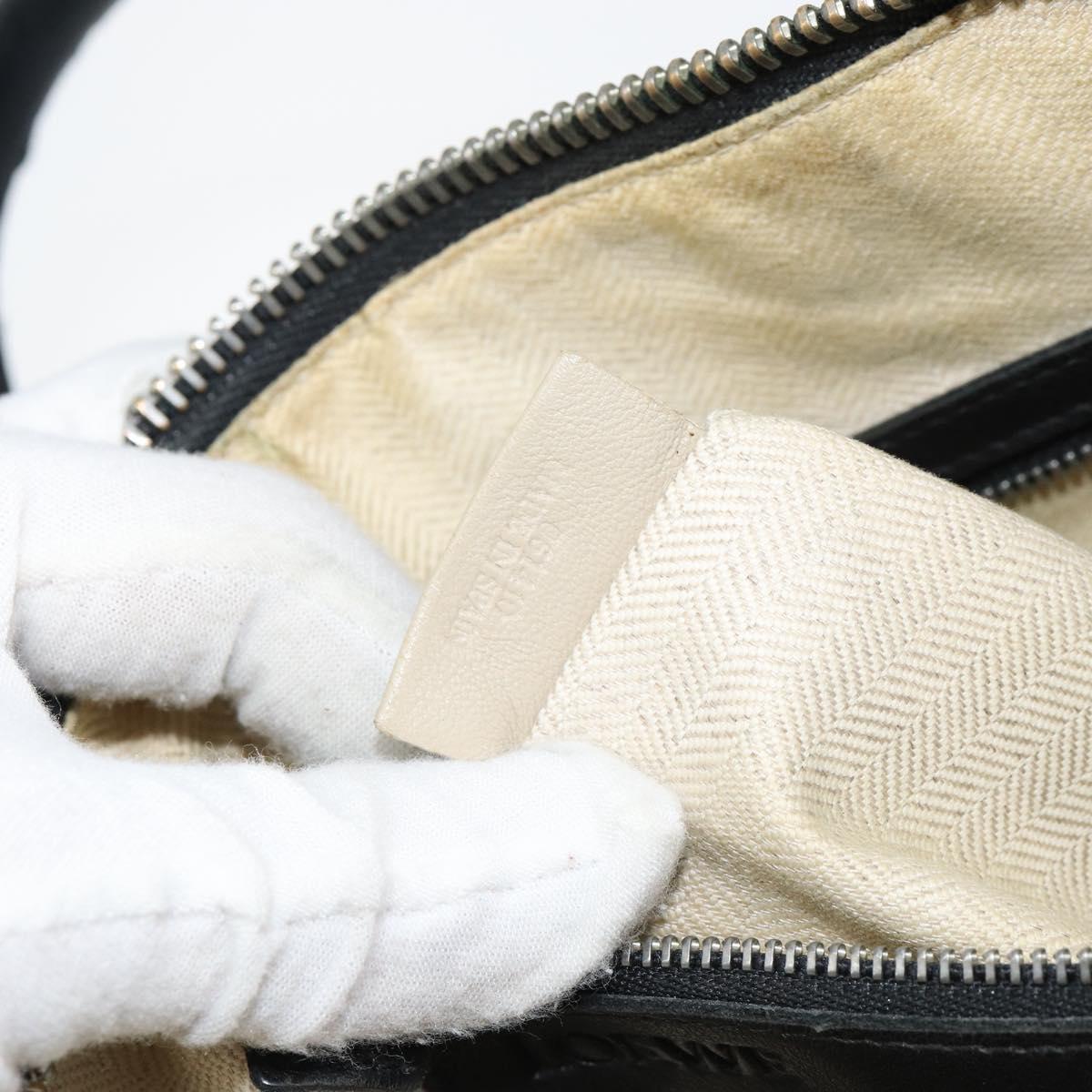 LOEWE Anagram Hand Bag Leather Black Silver Auth 155610