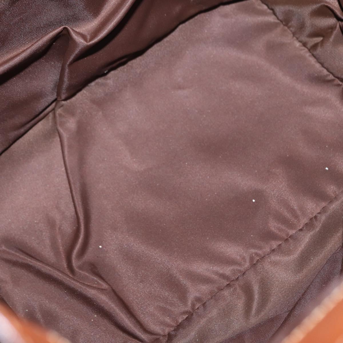 CELINE Shoulder Bag Leather Brown Gold Auth 155612