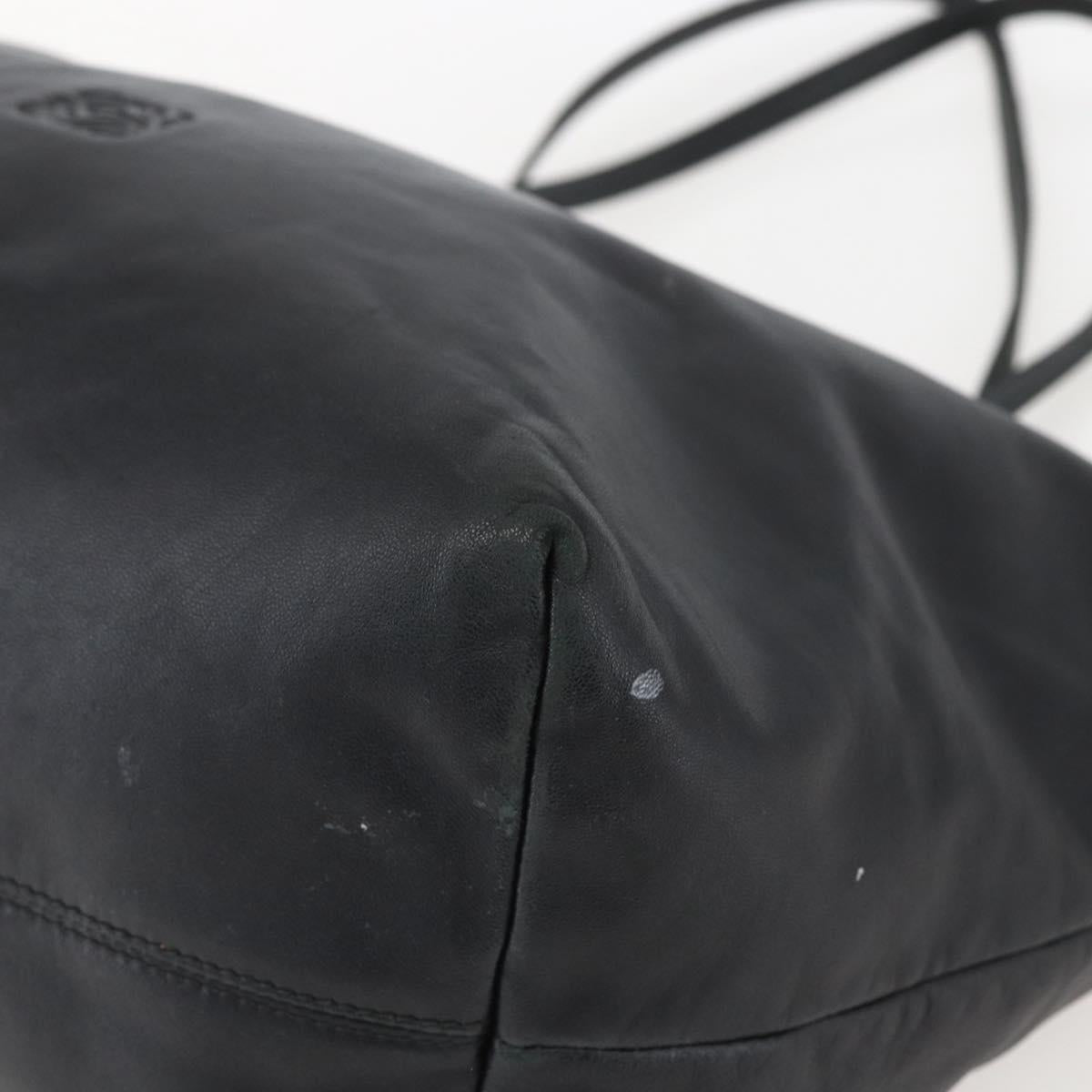 LOEWE Tote Bag Leather Black Auth 155613