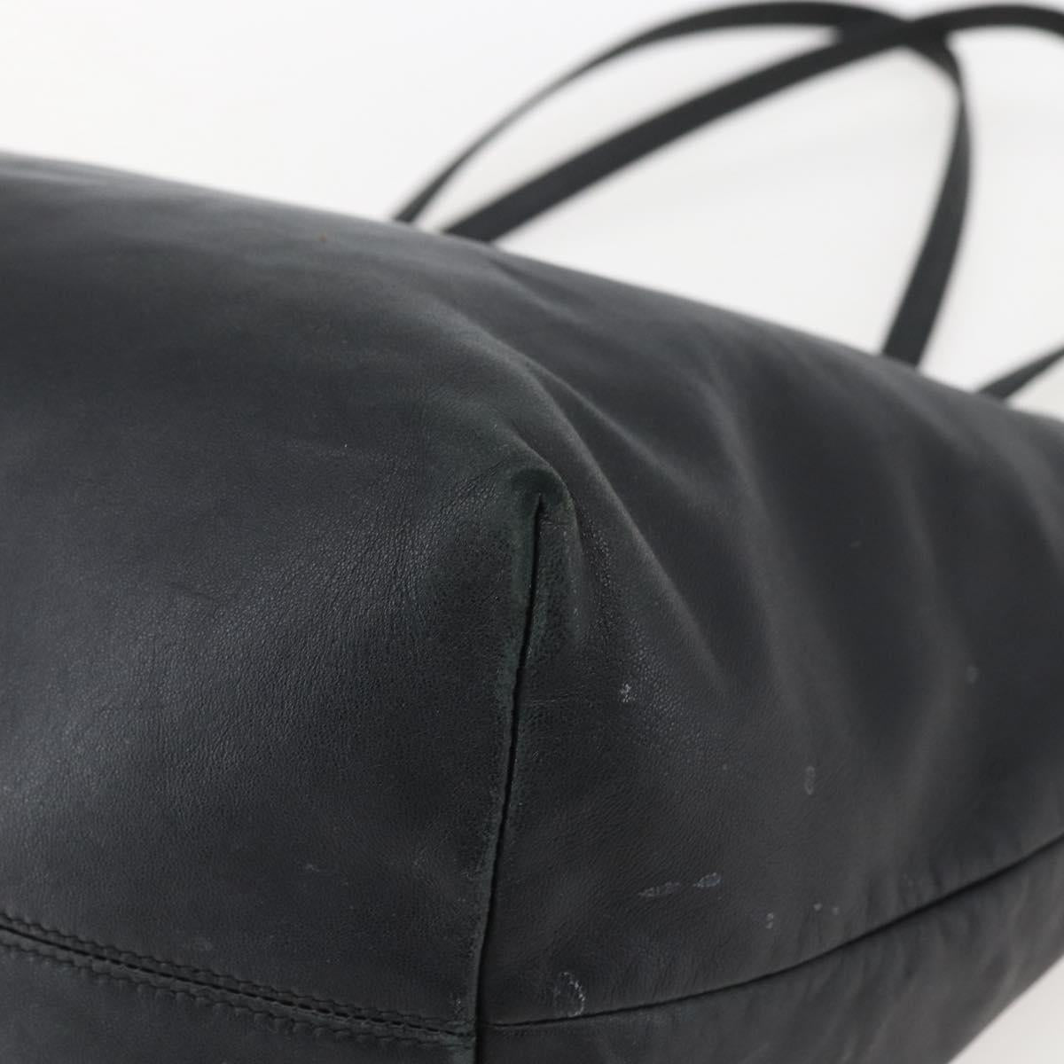 LOEWE Tote Bag Leather Black Auth 155613