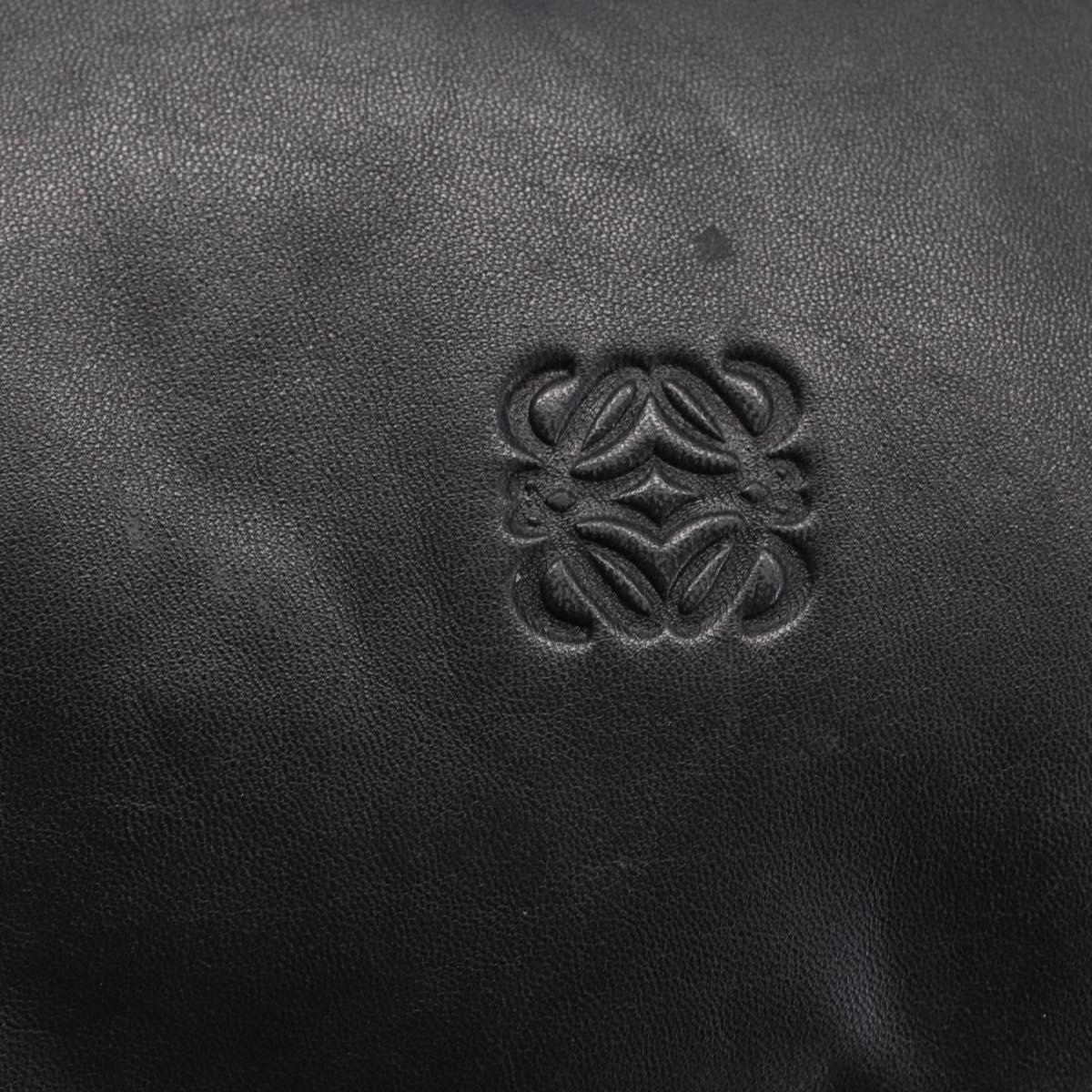 LOEWE Tote Bag Leather Black Auth 155613