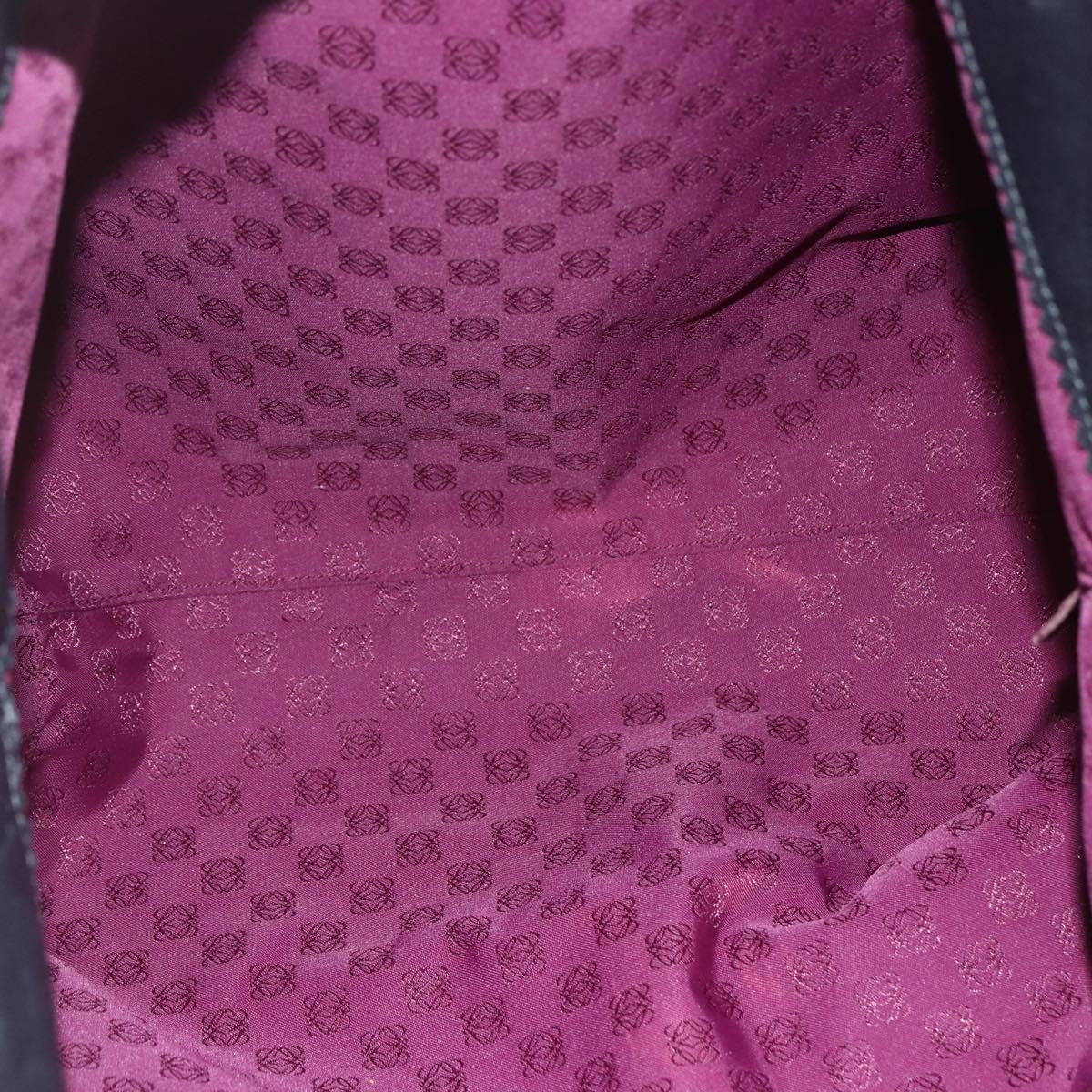 LOEWE Tote Bag Leather Black Auth 155613