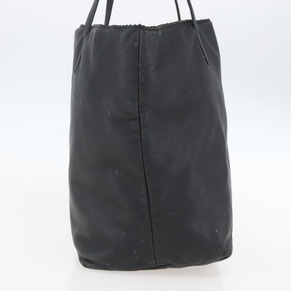 LOEWE Tote Bag Leather Black Auth 155613