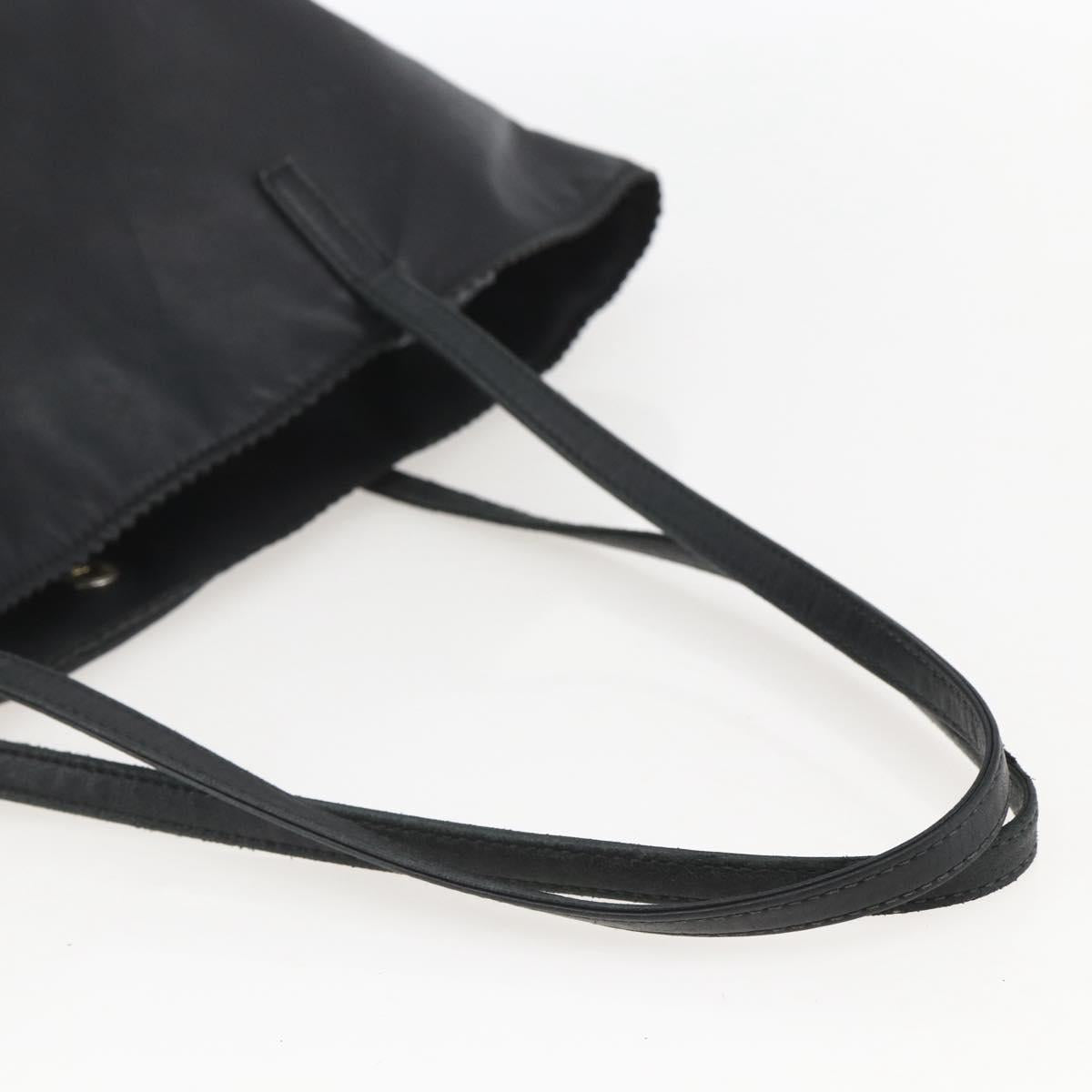 LOEWE Tote Bag Leather Black Auth 155613