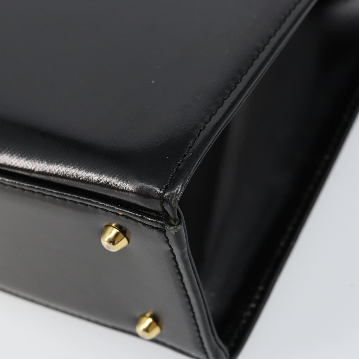 Gianni Versace Shoulder Bag Leather Black Gold Auth 155617