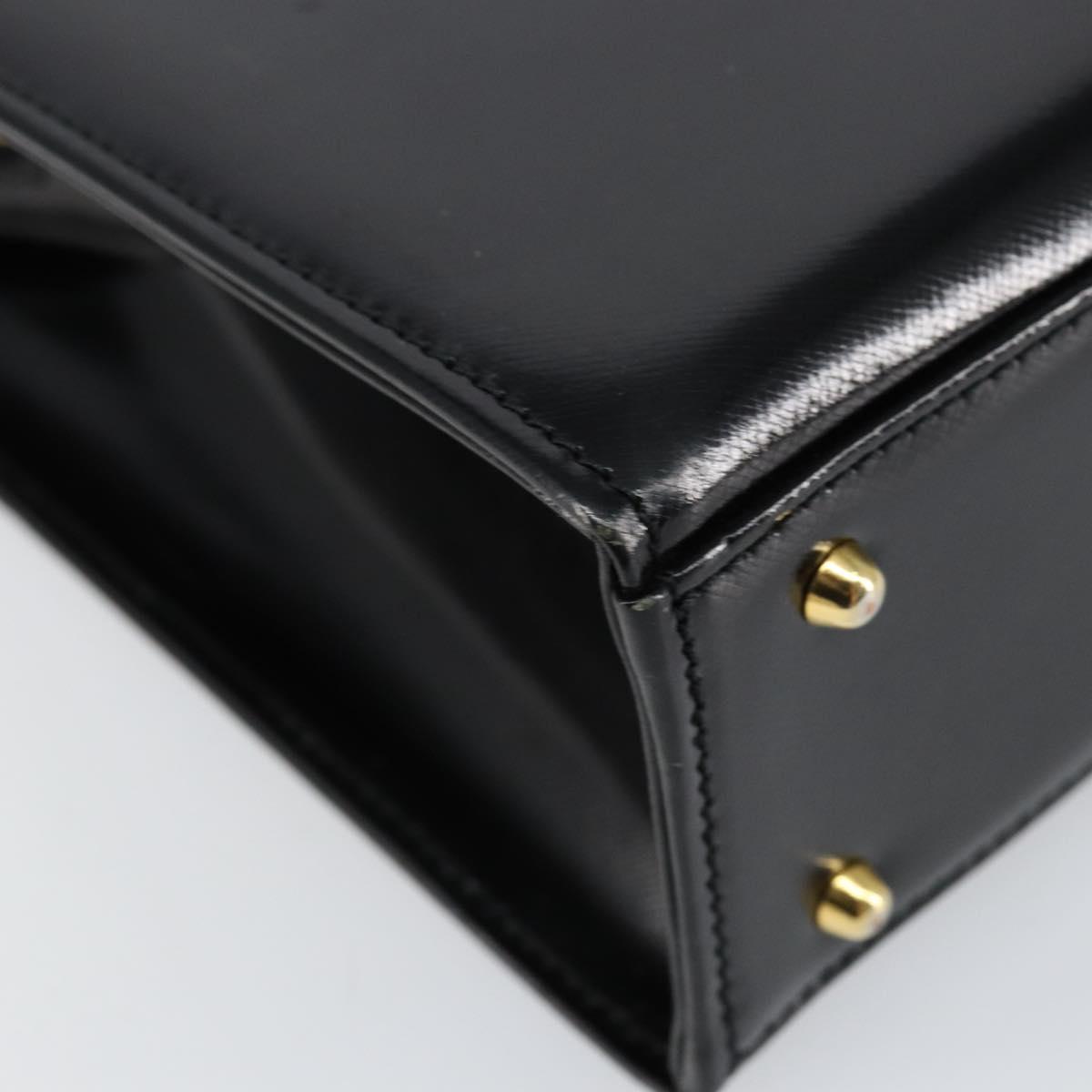 Gianni Versace Shoulder Bag Leather Black Gold Auth 155617