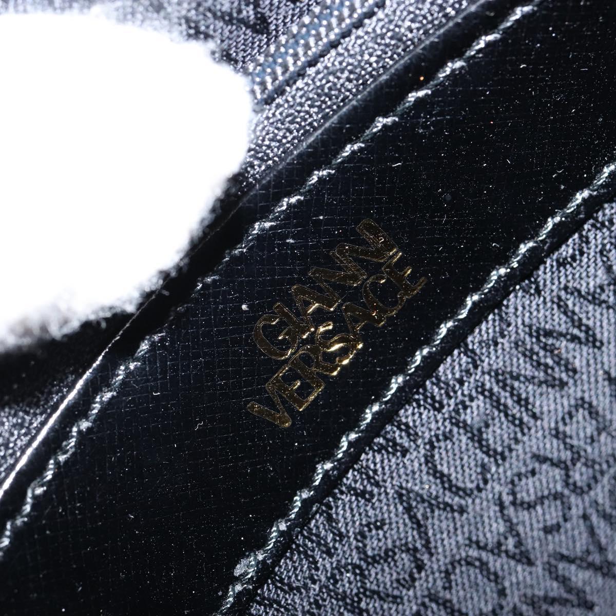 Gianni Versace Shoulder Bag Leather Black Gold Auth 155617