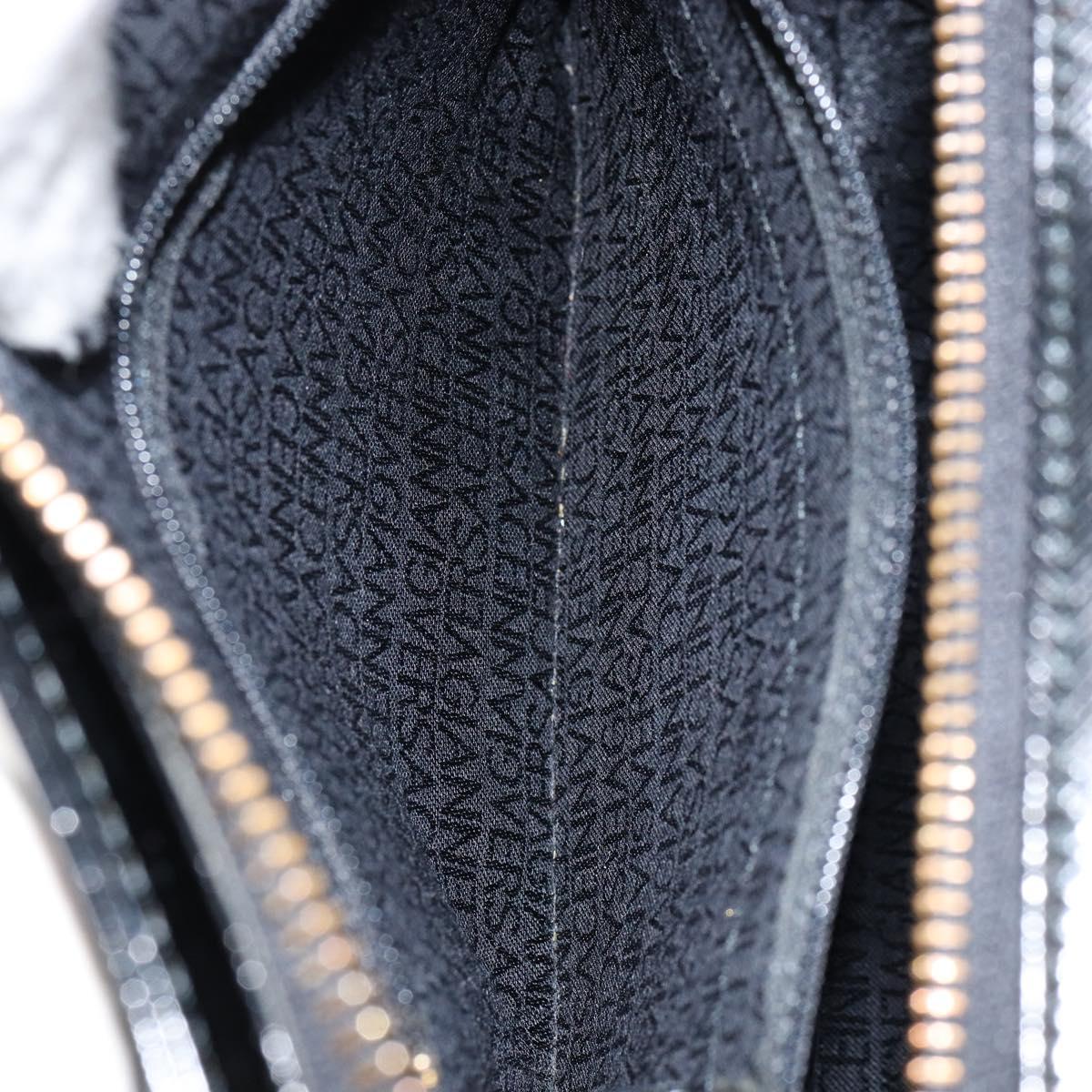 Gianni Versace Shoulder Bag Leather Black Gold Auth 155617