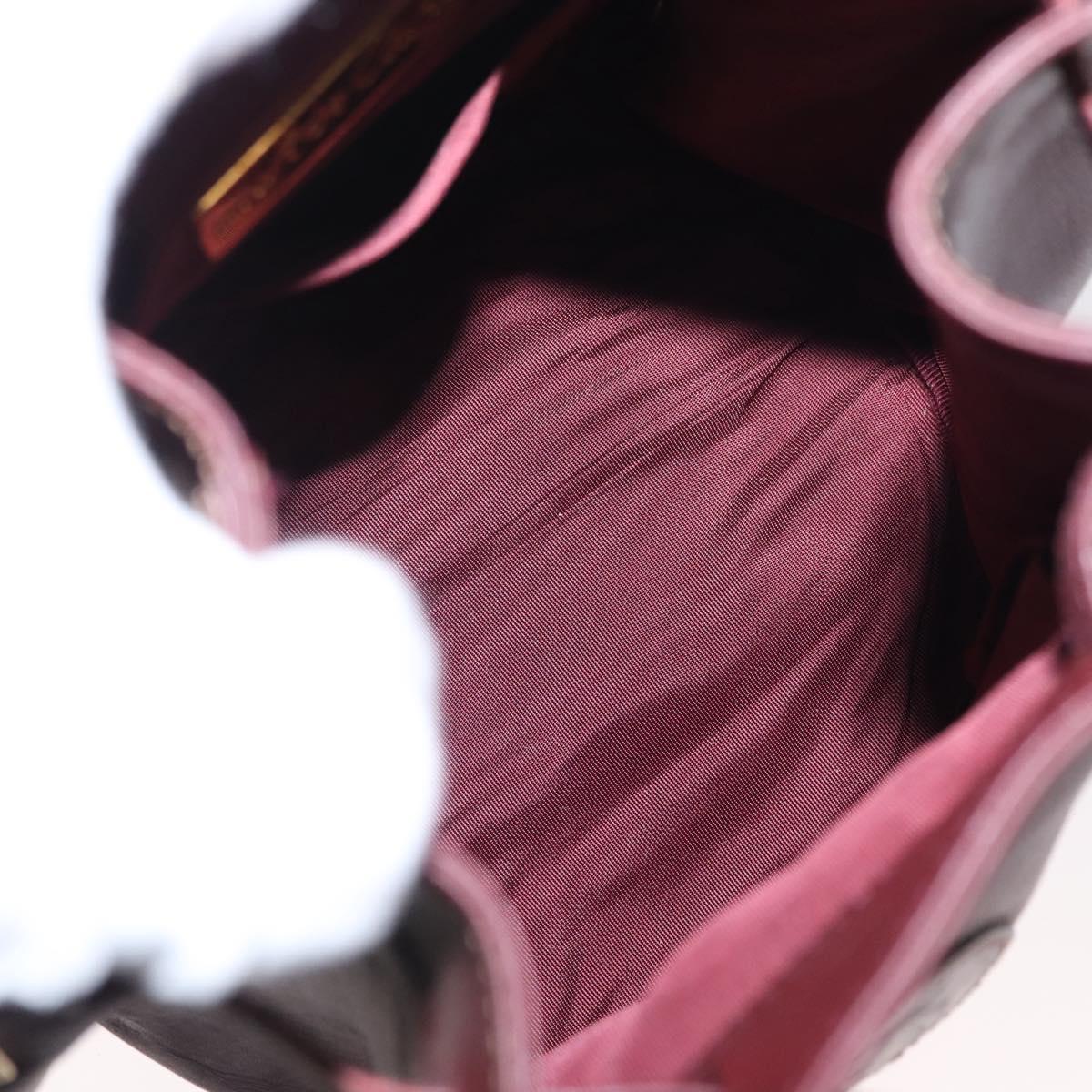 CARTIER Must Line Shoulder Bag Leather Bordeaux Gold Auth 155621