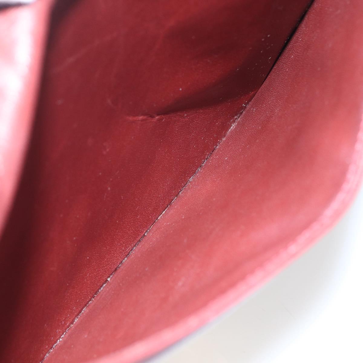 CARTIER Must Line Shoulder Bag Leather Bordeaux Gold Auth 155624