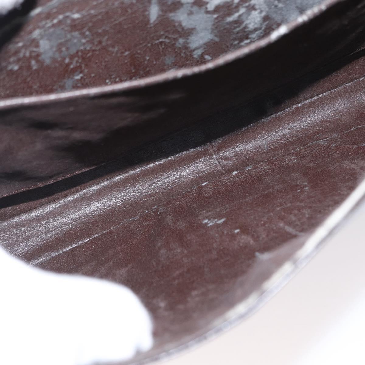 LOEWE Anagram Shoulder Bag Leather Brown Gold Auth 155627