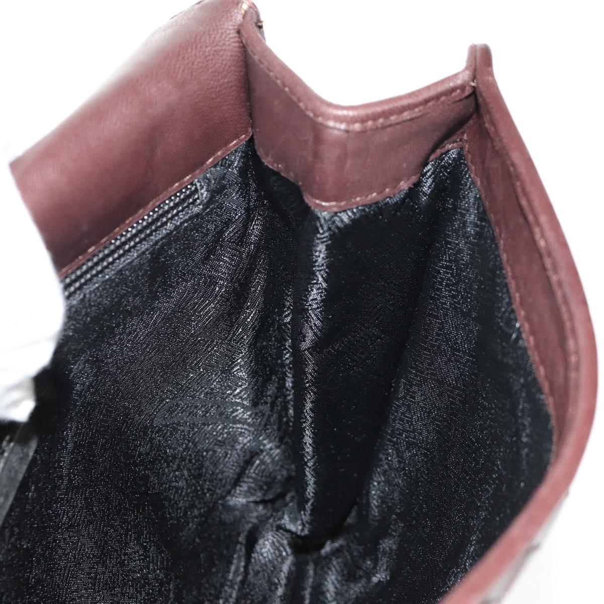 BOTTEGA VENETA INTRECCIATO Chain Shoulder Bag Leather Brown Auth 155628V