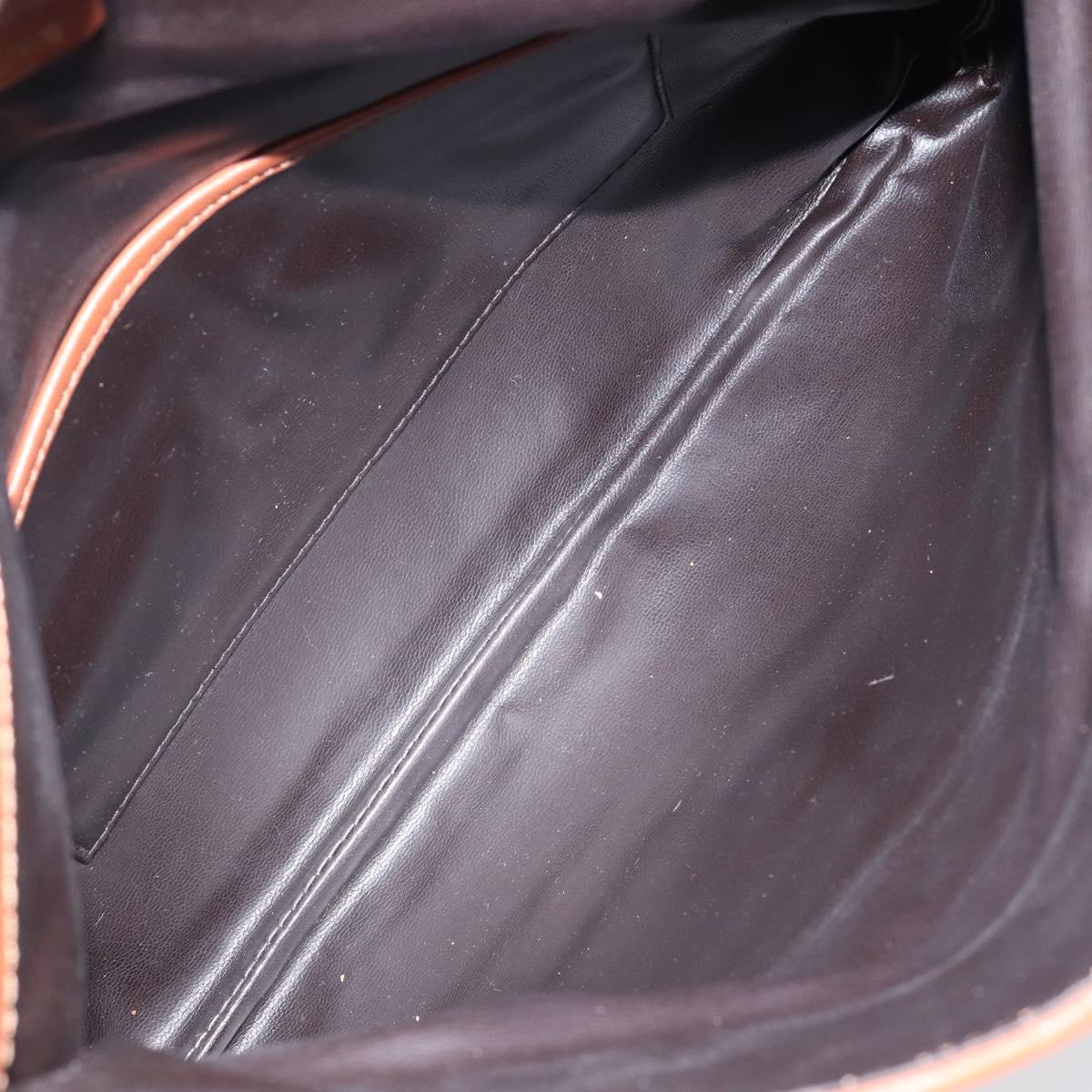 CELINE Clutch Bag Leather Gold Brown Auth 155629