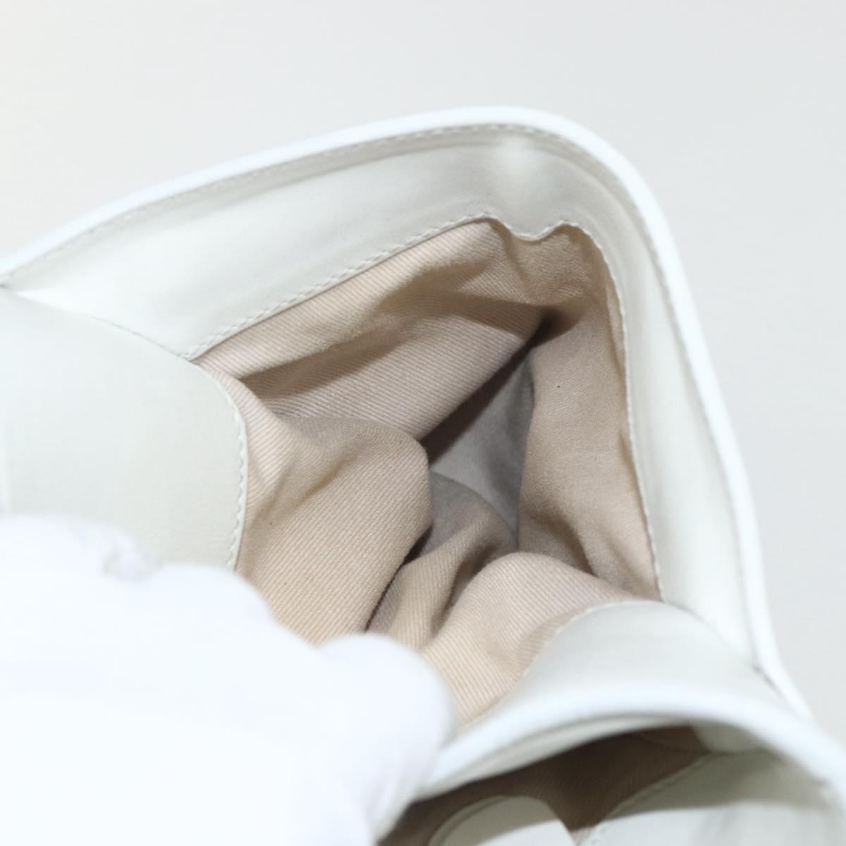 Salvatore Ferragamo Tote Bag Leather White Gold Auth 155630