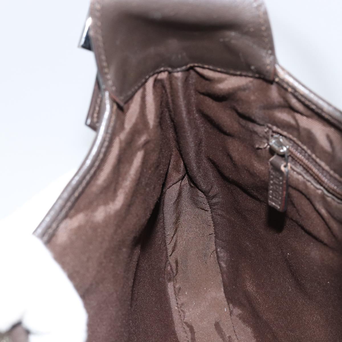 GUCCI GG Canvas Jackie Shoulder Bag Brown Silver 00963 Auth 155647