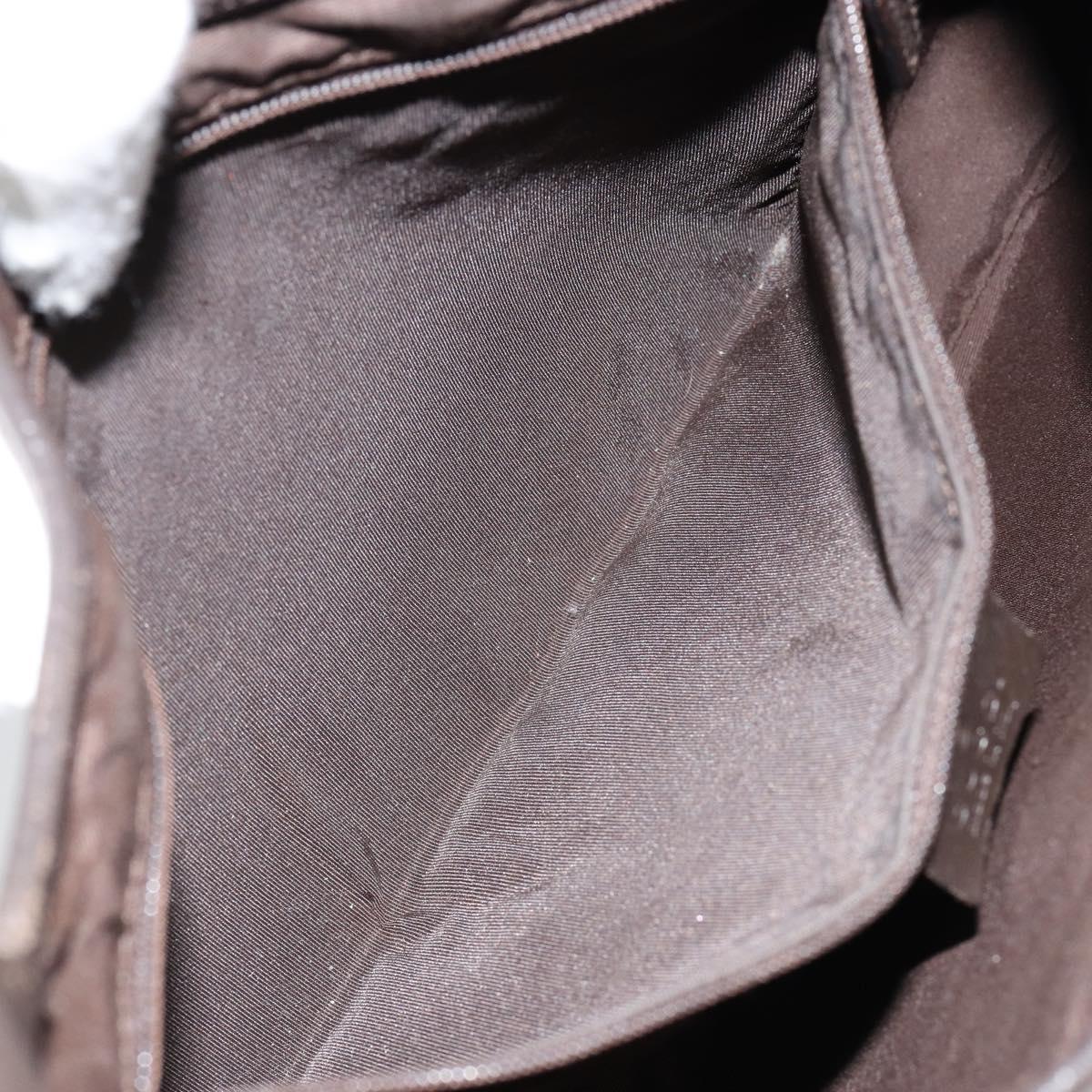 GUCCI GG Canvas Jackie Shoulder Bag Brown Silver 00963 Auth 155647