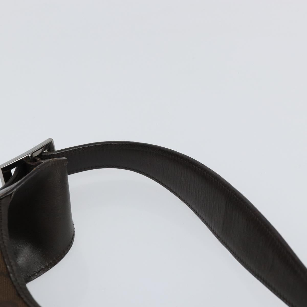 GUCCI GG Canvas Jackie Shoulder Bag Brown Silver 00963 Auth 155647