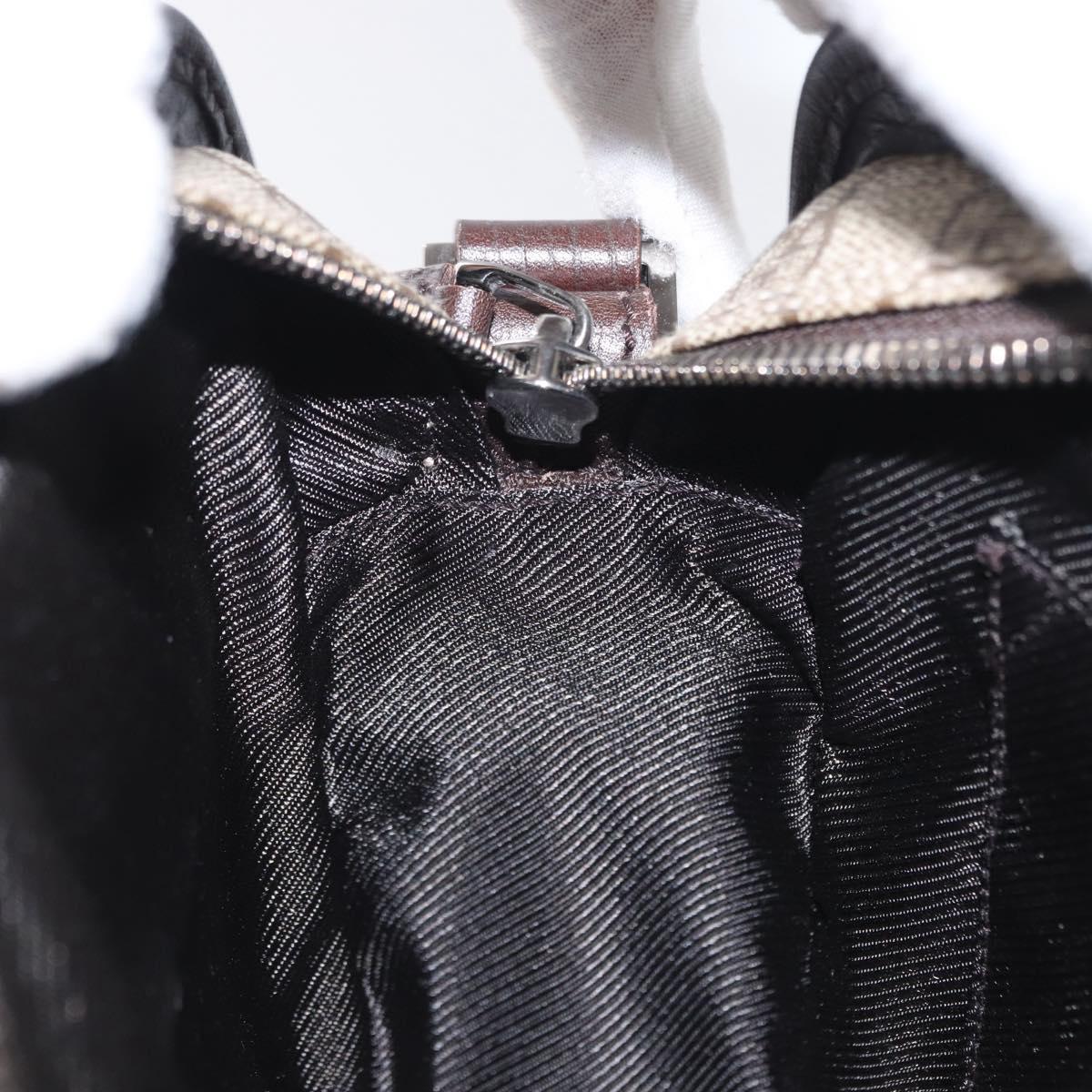 GUCCI GG Supreme Clutch Bag PVC Beige Silver 108844 Auth 155648