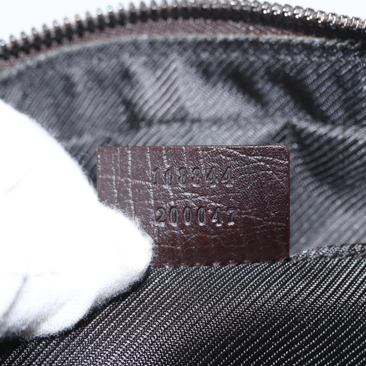 GUCCI GG Supreme Clutch Bag PVC Beige Silver 108844 Auth 155648