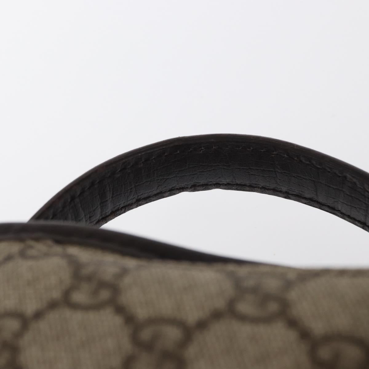 GUCCI GG Supreme Clutch Bag PVC Beige Silver 108844 Auth 155648