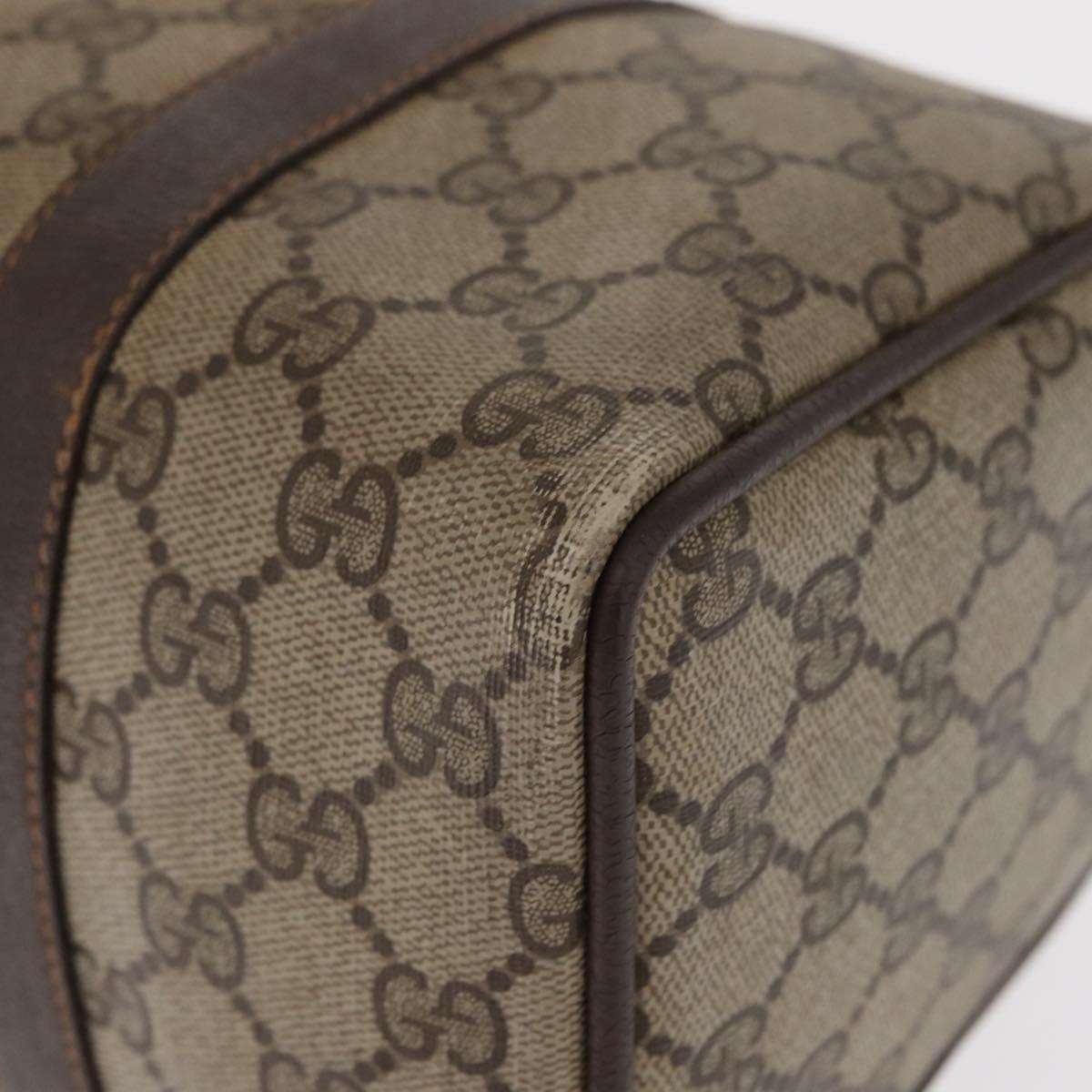 GUCCI GG Supreme Web Sherry Line Boston Bag PVC Beige Gold 40 02 006 Auth 155649