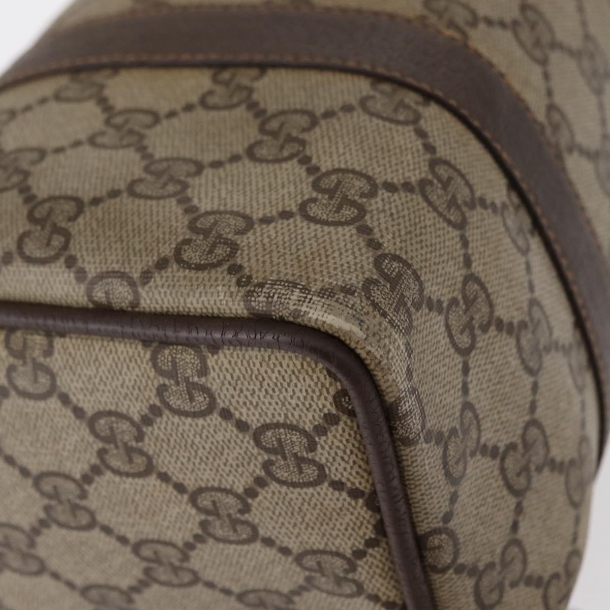 GUCCI GG Supreme Web Sherry Line Boston Bag PVC Beige Gold 40 02 006 Auth 155649