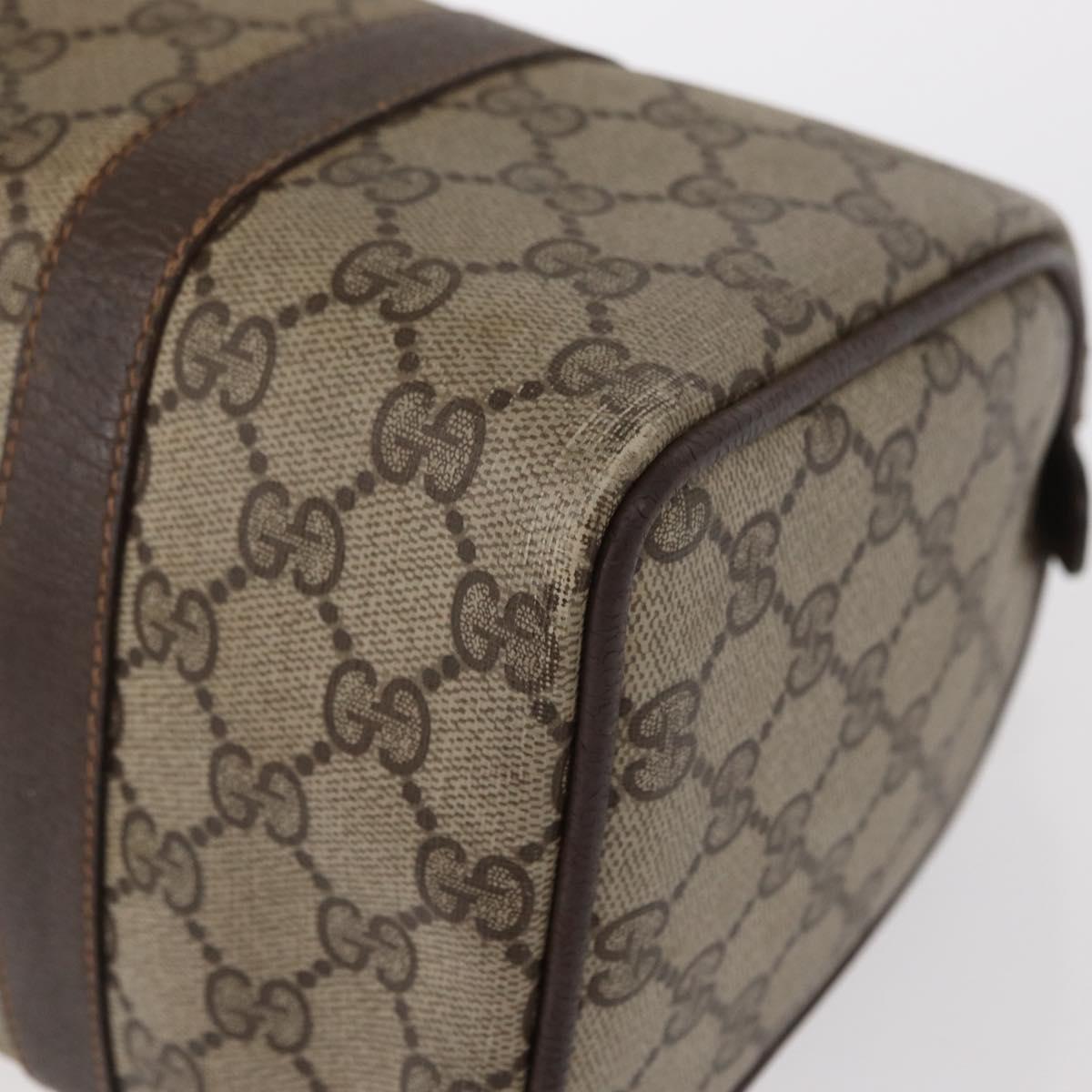 GUCCI GG Supreme Web Sherry Line Boston Bag PVC Beige Gold 40 02 006 Auth 155649