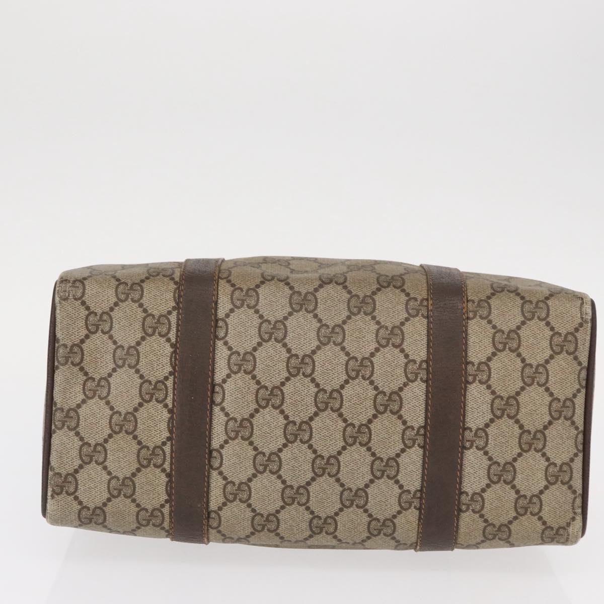 GUCCI GG Supreme Web Sherry Line Boston Bag PVC Beige Gold 40 02 006 Auth 155649