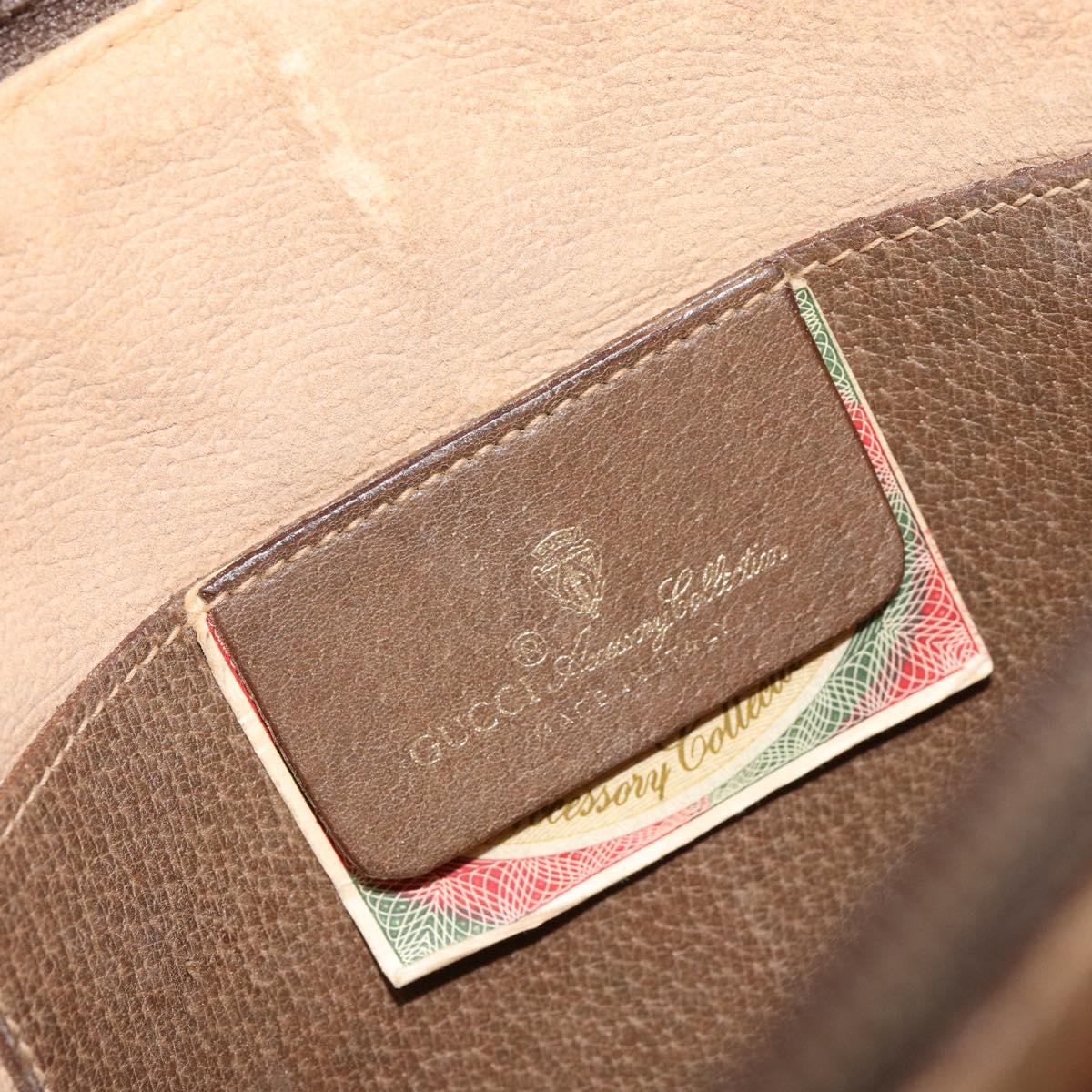 GUCCI GG Supreme Web Sherry Line Bag PVC Beige Gold 904 02 047 Auth 155650