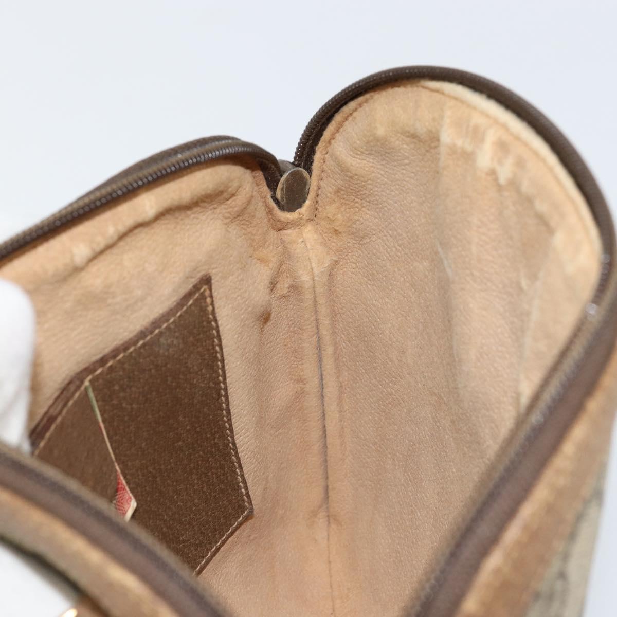 GUCCI GG Supreme Web Sherry Line Bag PVC Beige Gold 904 02 047 Auth 155650